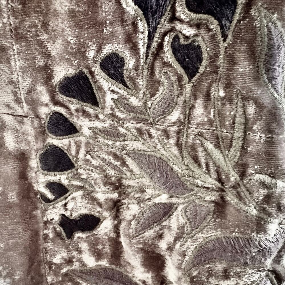 Vintage Y2K J Jill Mauve Crushed Velvet Embroidered Jacket Blazer Boho Western - Picture 2 of 11